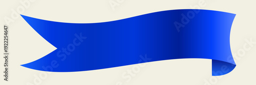 Elegant blue blank ribbon banner with a modern design. Ideal for a title, promotion, or decorative element. Vector illustration