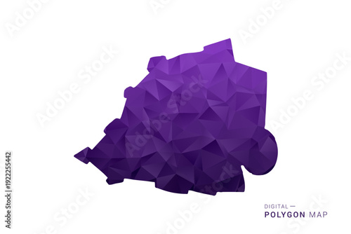Holy See Map - Polygon Style Vector Illustration in Deep Purple Gradient, Low Poly Geometric Design, Isolated on White Background for Infographics and Digital Use.