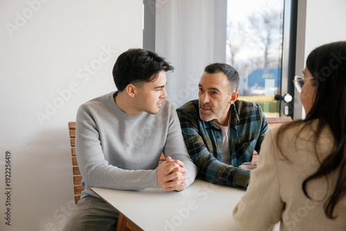 People discussing business strategy during a casual meeting