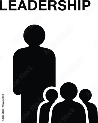 Leadership concept with a leader guiding team members