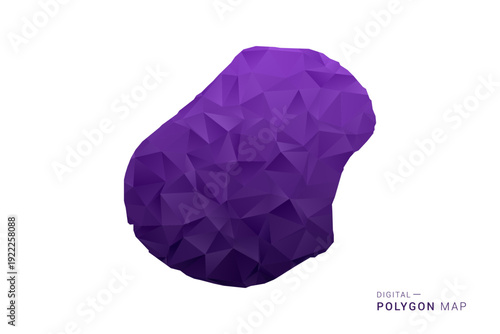 Nauru Map - Polygon Style Vector Illustration in Deep Purple Gradient, Low Poly Geometric Design, Isolated on White Background for Infographics and Digital Use.