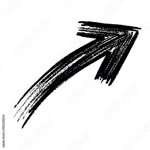 Hand Drawn Grunge Arrow Brush Stroke Bold Black Directional Marker Vector