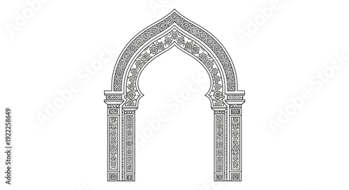 Ornate Gothic Archway with Decorative Details.