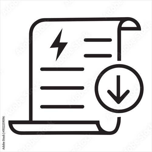 Electricity bill reduce icon. Clipart image isolated on white background
