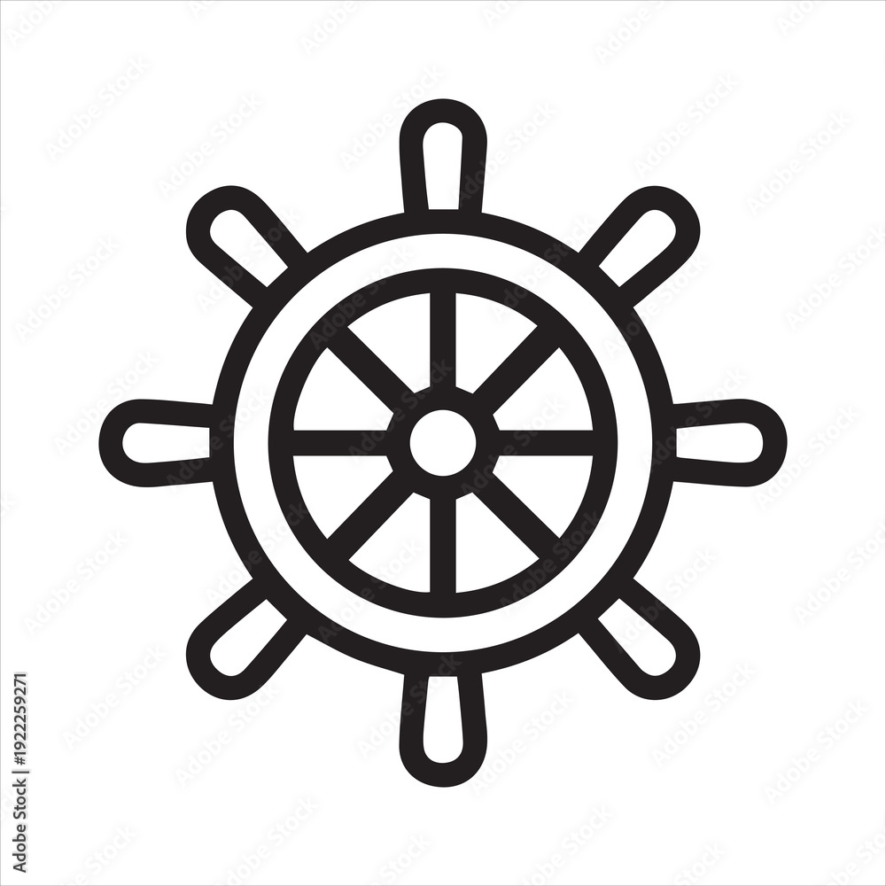 Obraz premium ship steering wheel icon