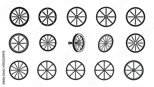 Wagon wheel icon silhouette vector illustration isolated