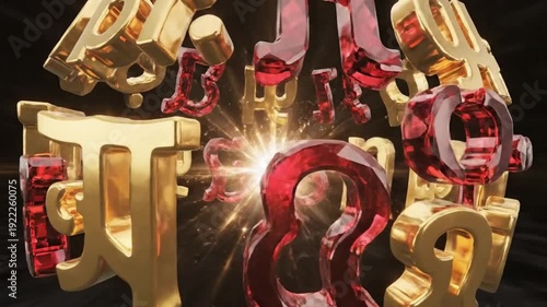  Luminous Accent Marks and Punctuation Orbiting Radiant Core in Cinematic 4K