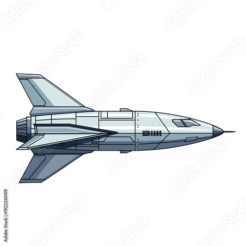 Sleek Silver Space Rocket Launching into the Atmosphere