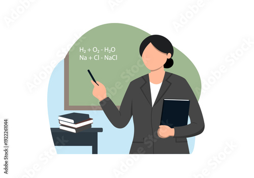 Teacher Profession Character Profile Illustration