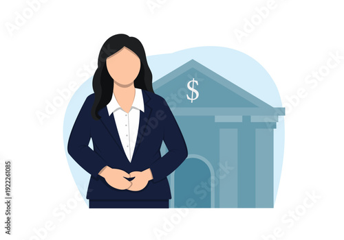 Banker Profession Character Profile Illustration