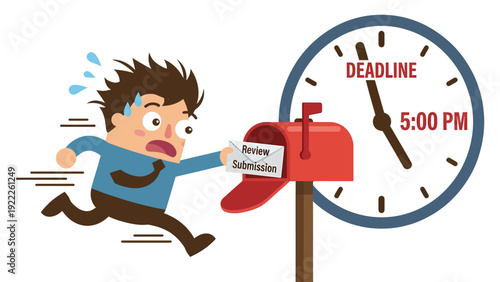 Urgent Submission: Stressed Man Races Against Time to Meet Deadline