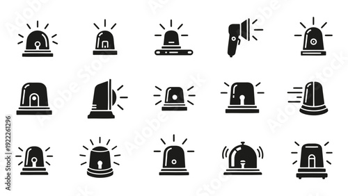 Emergency siren icon silhouette vector illustration isolated
