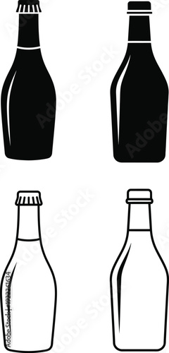 Bottle designs, beer bottles, wine bottles, beverage containers, glass bottles, drink bottles Vector
