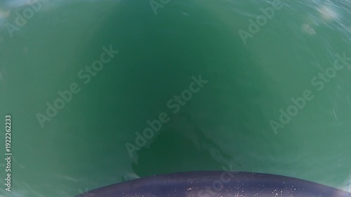 Sea view from fast moving boat. Seascape, sea landscape. Natural background. Sea backdrop. Concept of travel vacation tourism relaxation rest holidays. Transportation