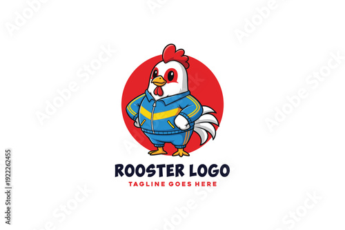 Mascot Modern rooster logo design