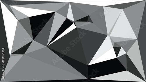 Grayscale low poly abstract triangles background