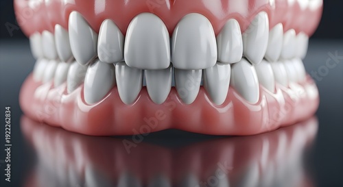 Wallpaper Mural Dental Care Anatomy: Macro view of clean white human teeth and pink gums model, oral hygiene, stomatology treatment, healthy smile, dentistry and healthcare concept Torontodigital.ca