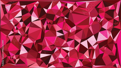 Vibrant red and magenta abstract triangles background perfect for modern digital design projects