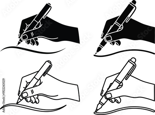 Handwriting techniques: mastering pen control and lettering styles Vector