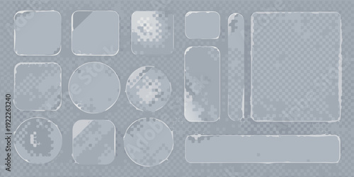 Collection of light blue rectangular and rounded frame shapes