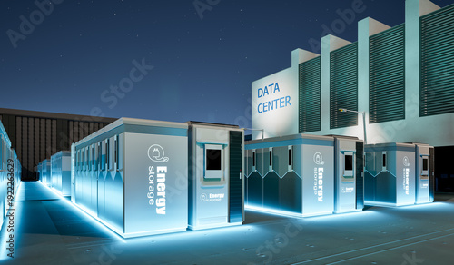 Energy storage systems or battery container units for data center at night