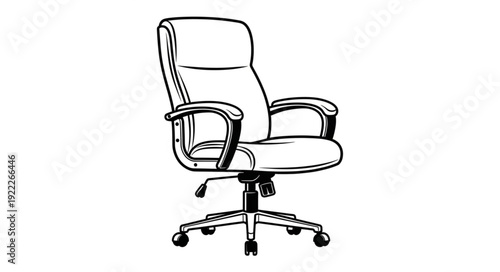Office chair illustration - a detailed drawing of a comfortable executive chair.