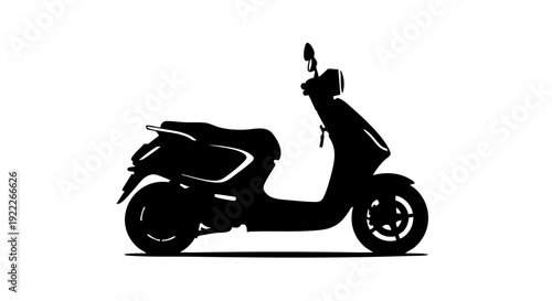 Electric scooter silhouette isolated, a sleek design for urban mobility