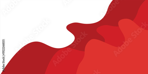 Banner web template red fluid or liquid shape with geometric elements on white background. modern trendy design ilustration