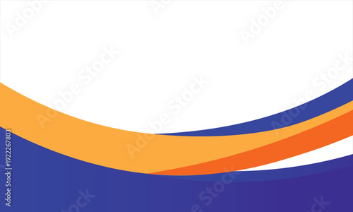 Free Download Abstract blue and orange business banner background with dynamic wave composition. Overlapping flat vector illustration - GFXLoad