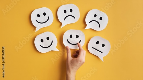 Wallpaper Mural Close up hand and emoticons Torontodigital.ca