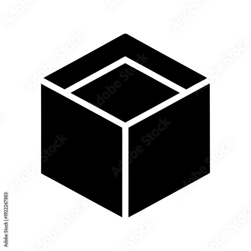 Augmented Reality Cube Overlay Representing Digital Visualization Technology On white Background Line Art Vector illustration