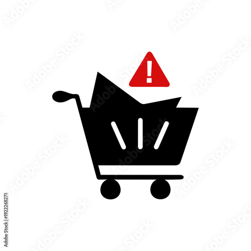 E Commerce Abandoned Cart Alert Showing Customer Checkout Reminder Concept On white Background Line Art Vector illustration