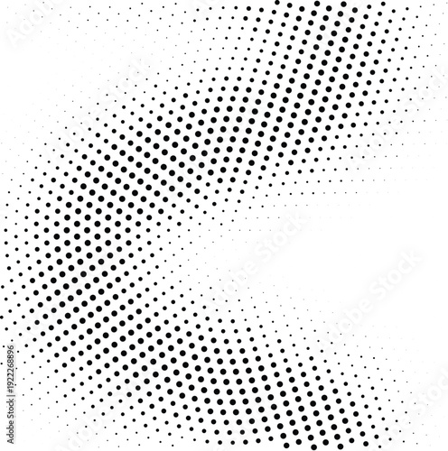 Wavy gradient halftone dots pattern texture background
