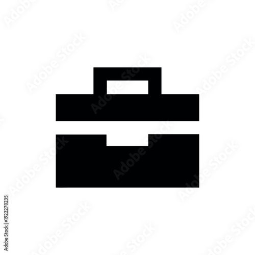 Flat Briefcase Symbol for Business Presentation and Marketing