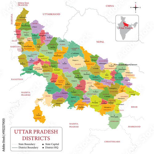 utta pradesh districts map