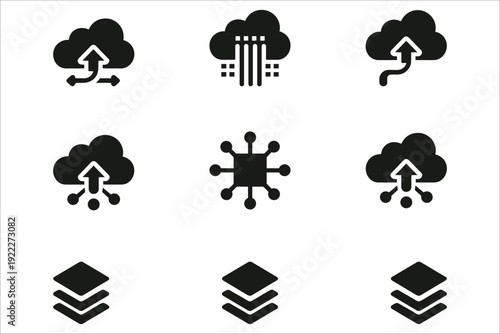 Weather forecast icons depicting various meteorological conditions and wind directions