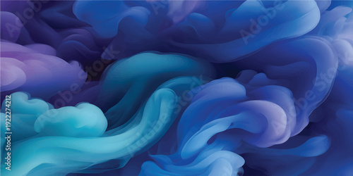 Vibrant abstract background featuring fluffy blue, purple, and teal cloud textures overlaid with golden stardust. Made manually in Procreate