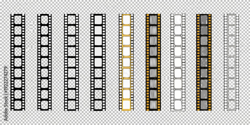 Various film strip designs displayed in a repeating pattern