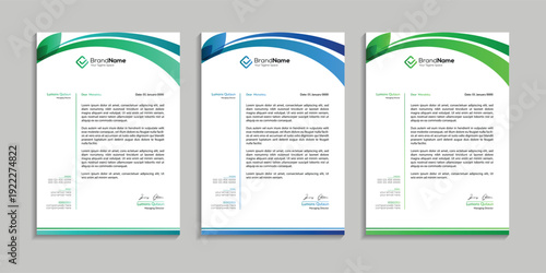 Professional colorful letterhead design template for business
