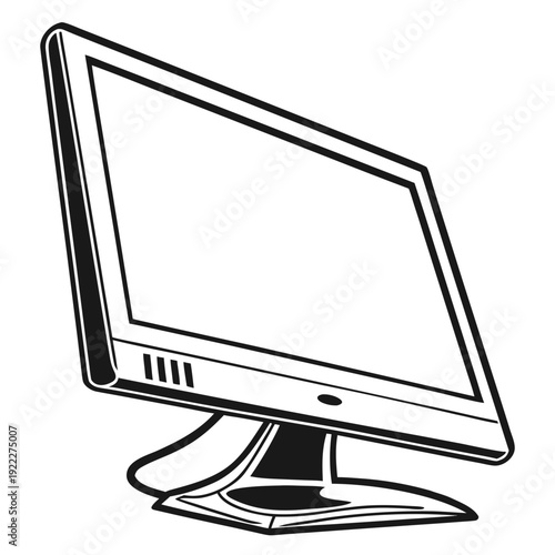 Modern LCD computer monitor silhouette