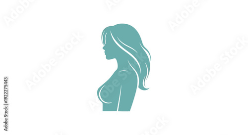 Elegant Silhouette of a Womans Profile.