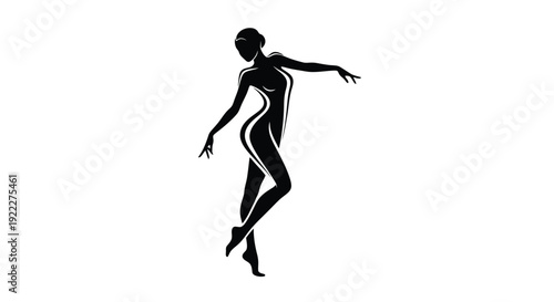 Elegant Silhouette of a Woman in a Dynamic Pose.