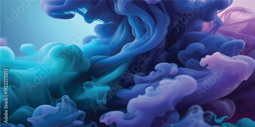 Soft abstract colorful smoke cloud with flowing pink and purple gradient. Dynamic fluid shape movement concept for modern background design.