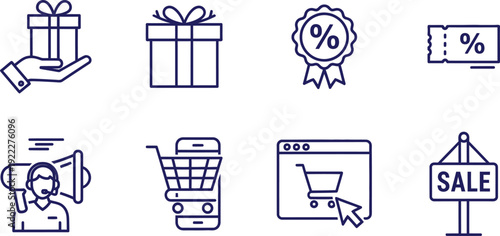 E commerce and shopping icons