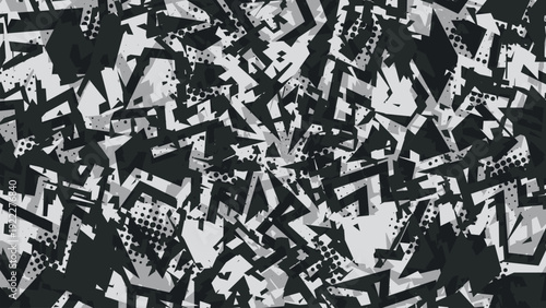 Abstract Geometric Urban Grunge Vector Pattern with Halftone Dots