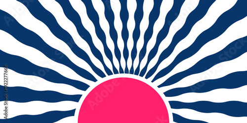 Retro sun ray background with burst light effect evoking sunrise or sunset atmosphere through radiant beams and warm vintage graphic styling