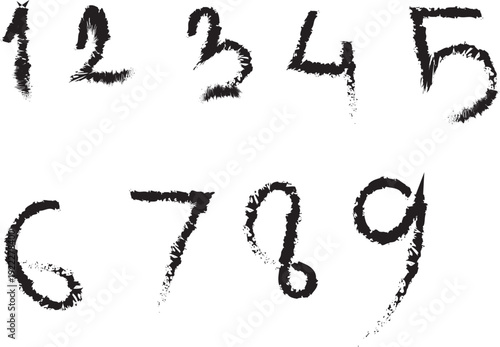 Hand drawn alphabet and numbers decorative vector set for festive celebration design