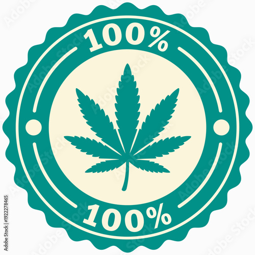 Cannabis Leaf Seal Emblem.