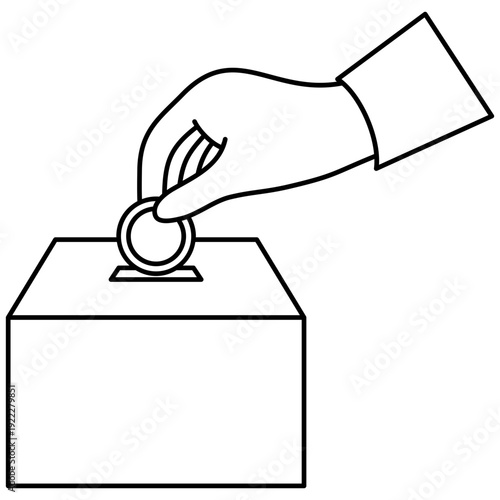 Hand Donating to Donation Box Icon