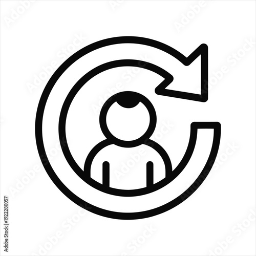 User icon with circular arrow, representing refresh or reload